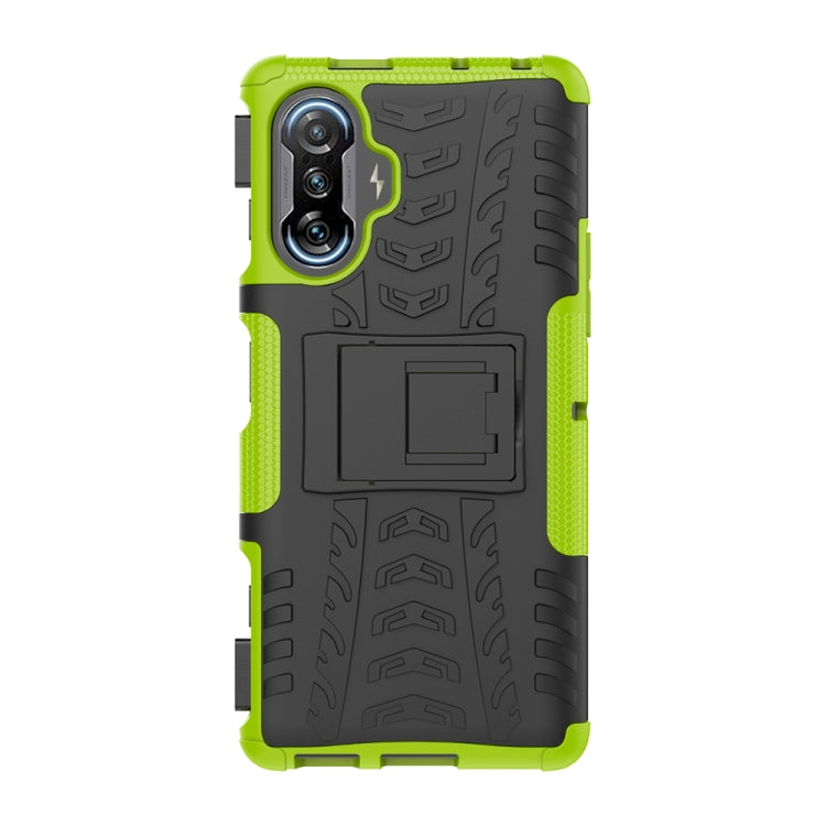 For Xiaomi Redmi K40 Gaming Tire Texture Shockproof TPU+PC Protective Case with Holder