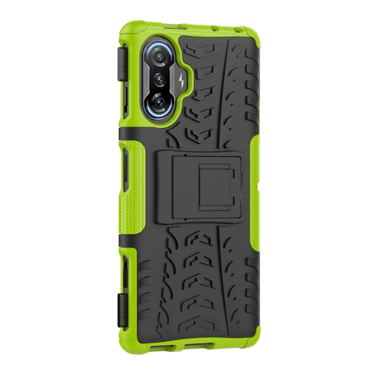 For Xiaomi Redmi K40 Gaming Tire Texture Shockproof TPU+PC Protective Case with Holder
