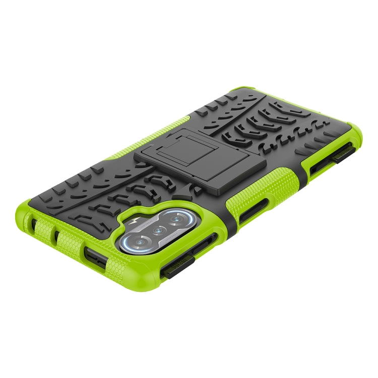 For Xiaomi Redmi K40 Gaming Tire Texture Shockproof TPU+PC Protective Case with Holder