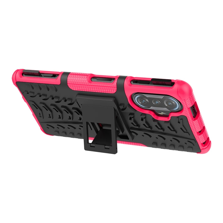 For Xiaomi Redmi K40 Gaming Tire Texture Shockproof TPU+PC Protective Case with Holder