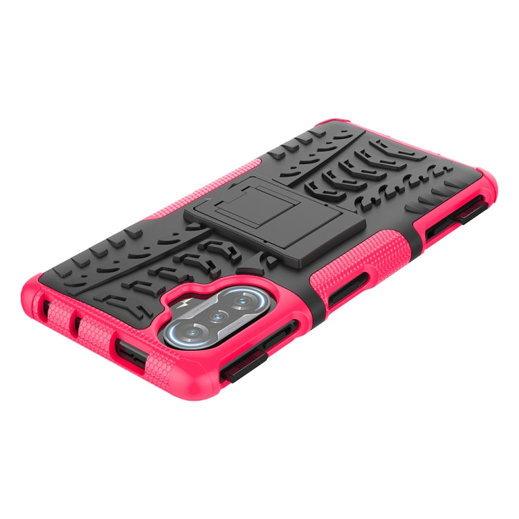 For Xiaomi Redmi K40 Gaming Tire Texture Shockproof TPU+PC Protective Case with Holder