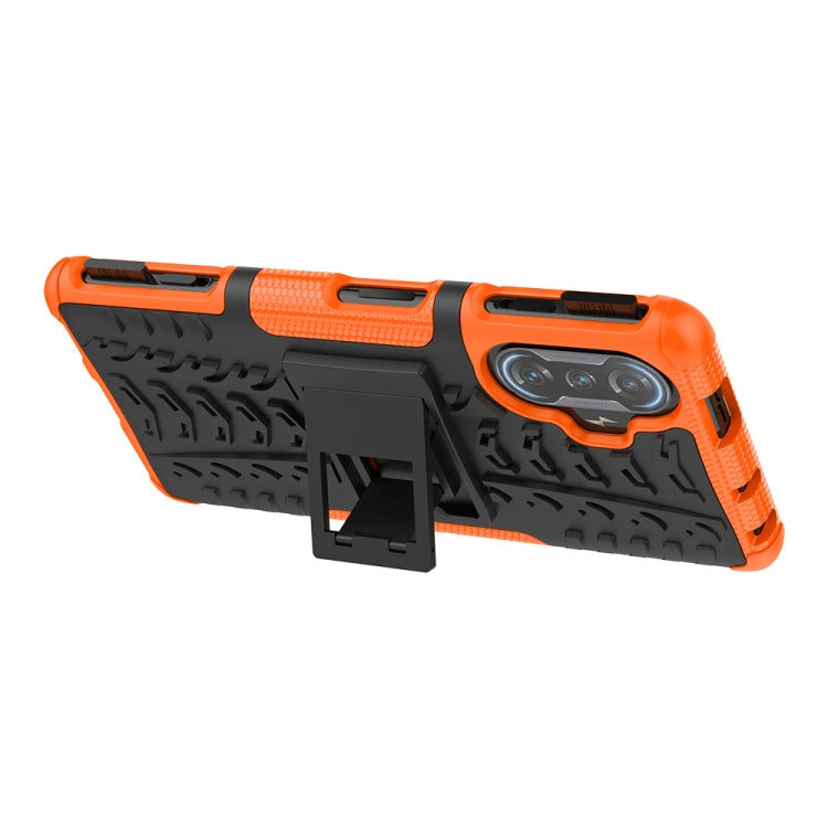 For Xiaomi Redmi K40 Gaming Tire Texture Shockproof TPU+PC Protective Case with Holder