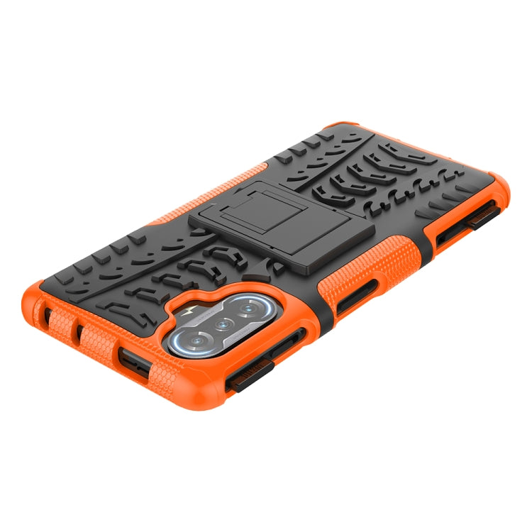 For Xiaomi Redmi K40 Gaming Tire Texture Shockproof TPU+PC Protective Case with Holder