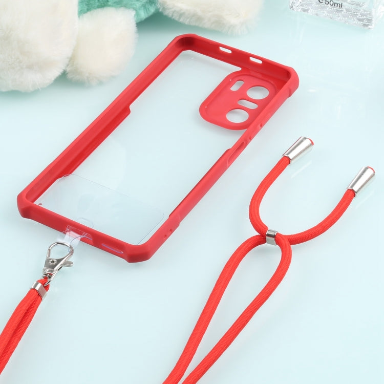 For Xiaomi Redmi K40 CN Version/K40 Pro CN Version/Mi 11i Overseas Version/Poco F3 Acrylic + Color TPU Shockproof Case with Neck Lanyard