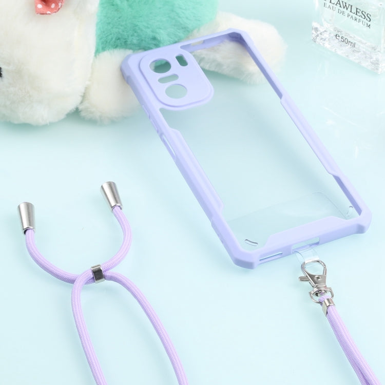 For Xiaomi Redmi K40 CN Version/K40 Pro CN Version/Mi 11i Overseas Version/Poco F3 Acrylic + Color TPU Shockproof Case with Neck Lanyard