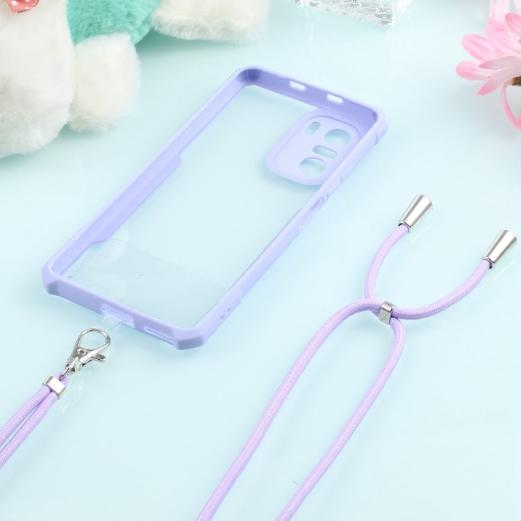 For Xiaomi Redmi K40 CN Version/K40 Pro CN Version/Mi 11i Overseas Version/Poco F3 Acrylic + Color TPU Shockproof Case with Neck Lanyard