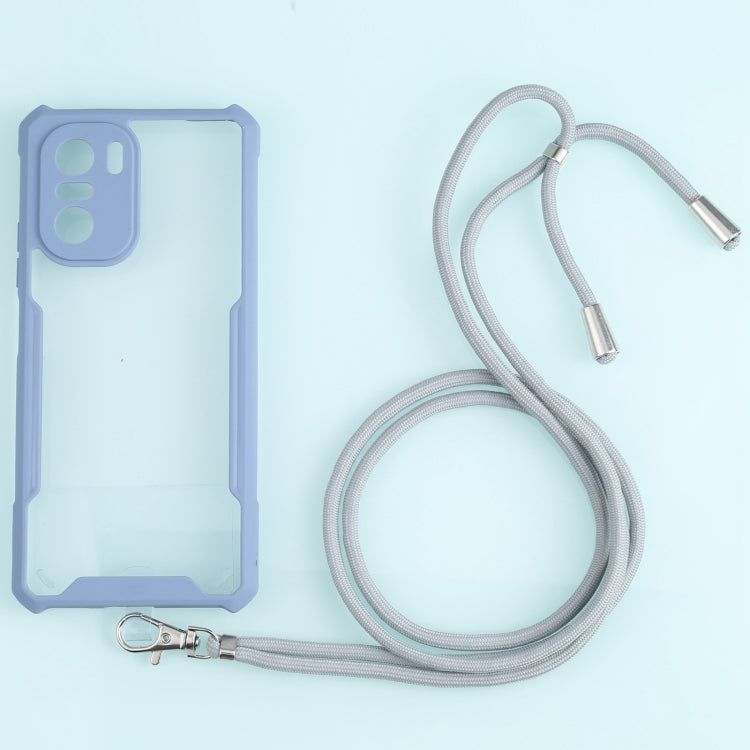 For Xiaomi Redmi K40 CN Version/K40 Pro CN Version/Mi 11i Overseas Version/Poco F3 Acrylic + Color TPU Shockproof Case with Neck Lanyard