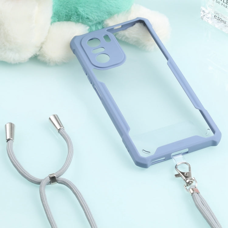 For Xiaomi Redmi K40 CN Version/K40 Pro CN Version/Mi 11i Overseas Version/Poco F3 Acrylic + Color TPU Shockproof Case with Neck Lanyard