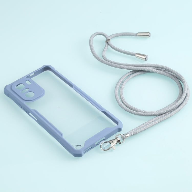 For Xiaomi Redmi K40 CN Version/K40 Pro CN Version/Mi 11i Overseas Version/Poco F3 Acrylic + Color TPU Shockproof Case with Neck Lanyard