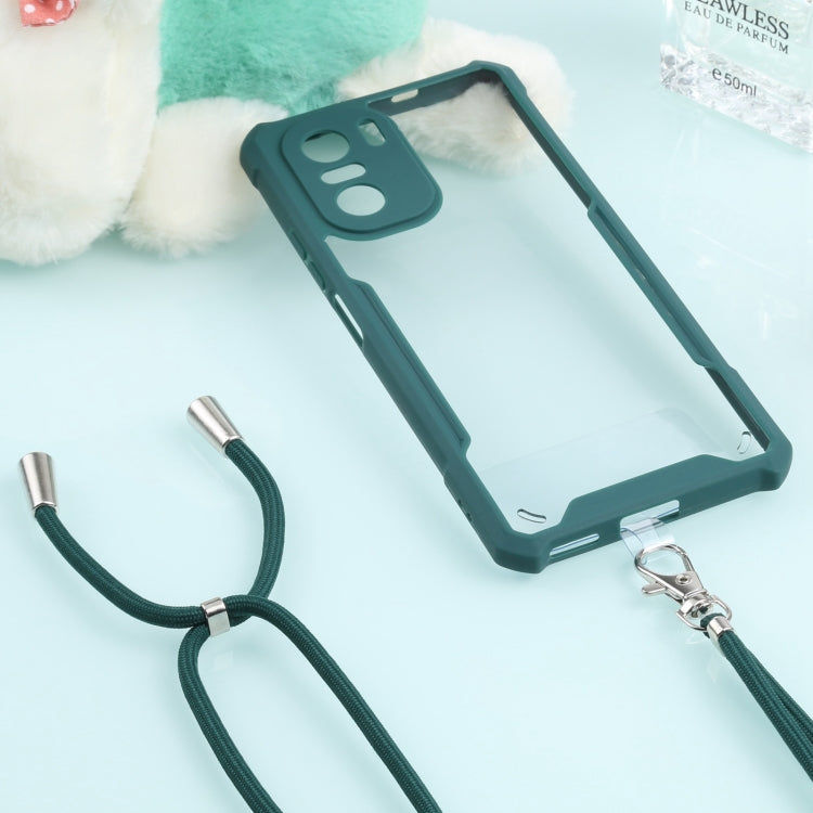 For Xiaomi Redmi K40 CN Version/K40 Pro CN Version/Mi 11i Overseas Version/Poco F3 Acrylic + Color TPU Shockproof Case with Neck Lanyard