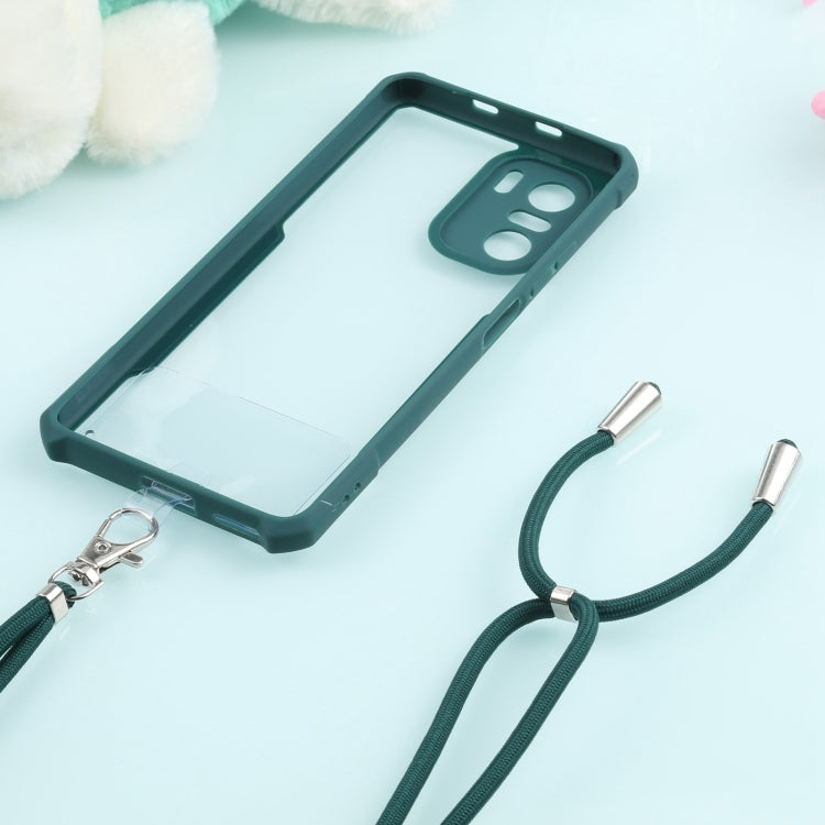 For Xiaomi Redmi K40 CN Version/K40 Pro CN Version/Mi 11i Overseas Version/Poco F3 Acrylic + Color TPU Shockproof Case with Neck Lanyard