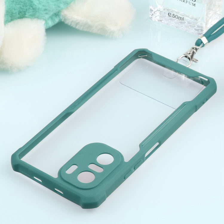 For Xiaomi Redmi K40 CN Version/K40 Pro CN Version/Mi 11i Overseas Version/Poco F3 Acrylic + Color TPU Shockproof Case with Neck Lanyard