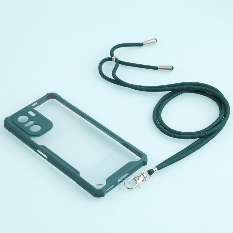 For Xiaomi Redmi K40 CN Version/K40 Pro CN Version/Mi 11i Overseas Version/Poco F3 Acrylic + Color TPU Shockproof Case with Neck Lanyard