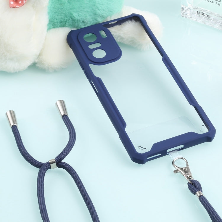 For Xiaomi Redmi K40 CN Version/K40 Pro CN Version/Mi 11i Overseas Version/Poco F3 Acrylic + Color TPU Shockproof Case with Neck Lanyard