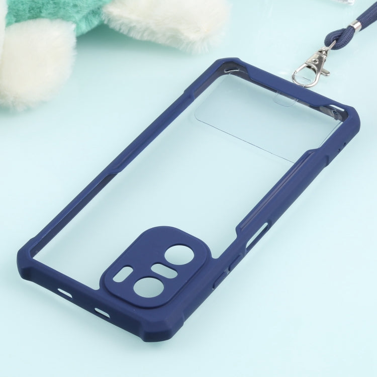 For Xiaomi Redmi K40 CN Version/K40 Pro CN Version/Mi 11i Overseas Version/Poco F3 Acrylic + Color TPU Shockproof Case with Neck Lanyard
