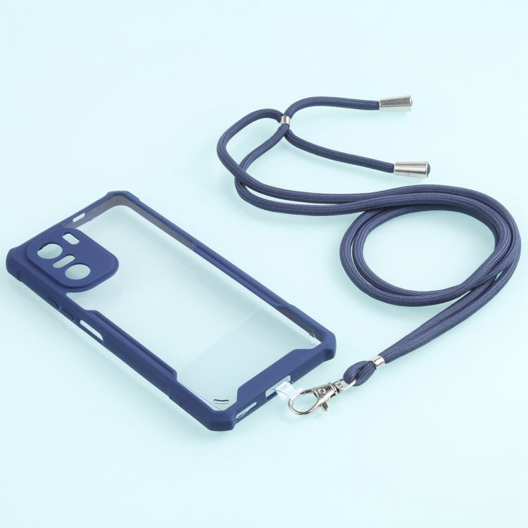 For Xiaomi Redmi K40 CN Version/K40 Pro CN Version/Mi 11i Overseas Version/Poco F3 Acrylic + Color TPU Shockproof Case with Neck Lanyard