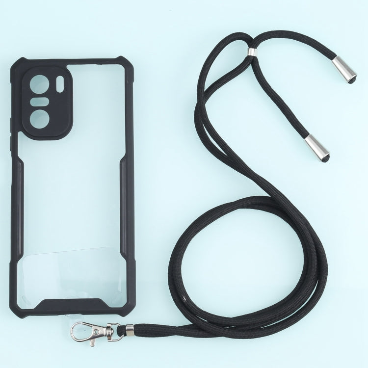 For Xiaomi Redmi K40 CN Version/K40 Pro CN Version/Mi 11i Overseas Version/Poco F3 Acrylic + Color TPU Shockproof Case with Neck Lanyard
