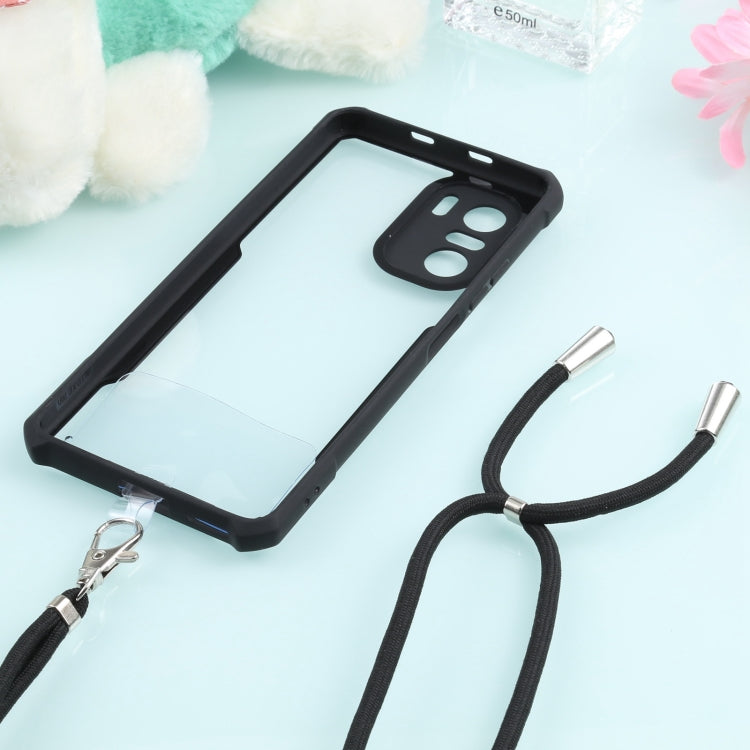 For Xiaomi Redmi K40 CN Version/K40 Pro CN Version/Mi 11i Overseas Version/Poco F3 Acrylic + Color TPU Shockproof Case with Neck Lanyard