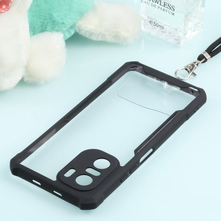 For Xiaomi Redmi K40 CN Version/K40 Pro CN Version/Mi 11i Overseas Version/Poco F3 Acrylic + Color TPU Shockproof Case with Neck Lanyard