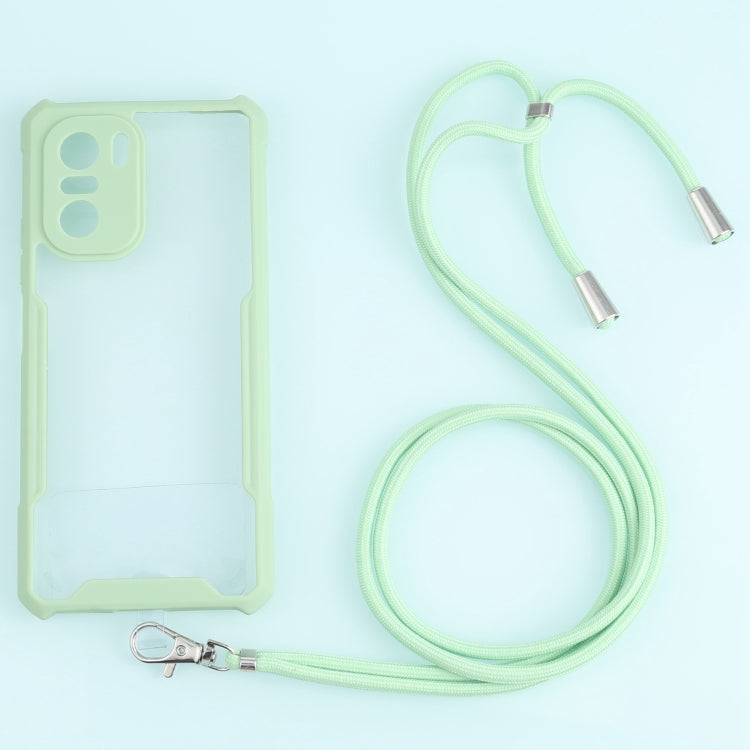 For Xiaomi Redmi K40 CN Version/K40 Pro CN Version/Mi 11i Overseas Version/Poco F3 Acrylic + Color TPU Shockproof Case with Neck Lanyard
