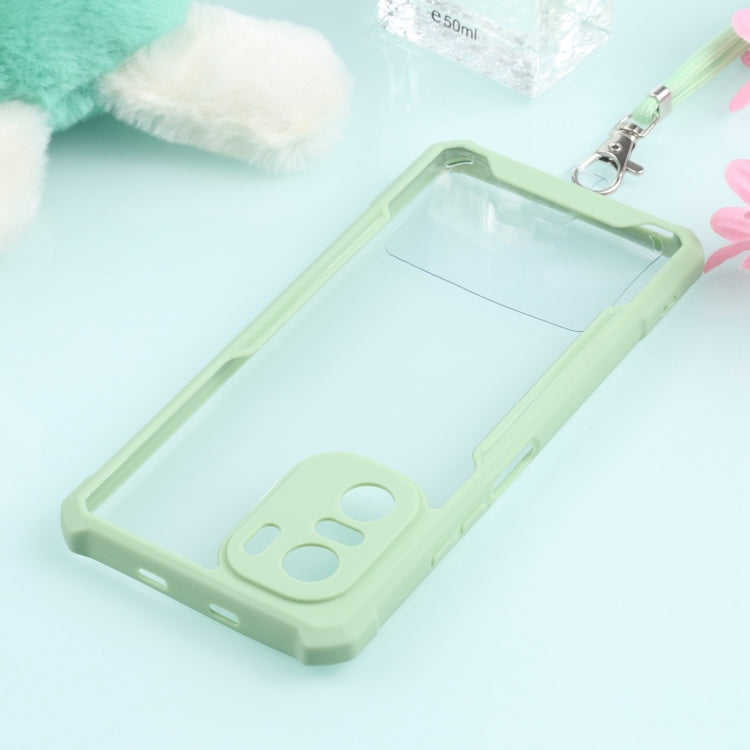 For Xiaomi Redmi K40 CN Version/K40 Pro CN Version/Mi 11i Overseas Version/Poco F3 Acrylic + Color TPU Shockproof Case with Neck Lanyard