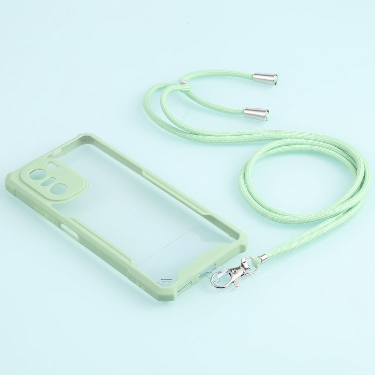 For Xiaomi Redmi K40 CN Version/K40 Pro CN Version/Mi 11i Overseas Version/Poco F3 Acrylic + Color TPU Shockproof Case with Neck Lanyard