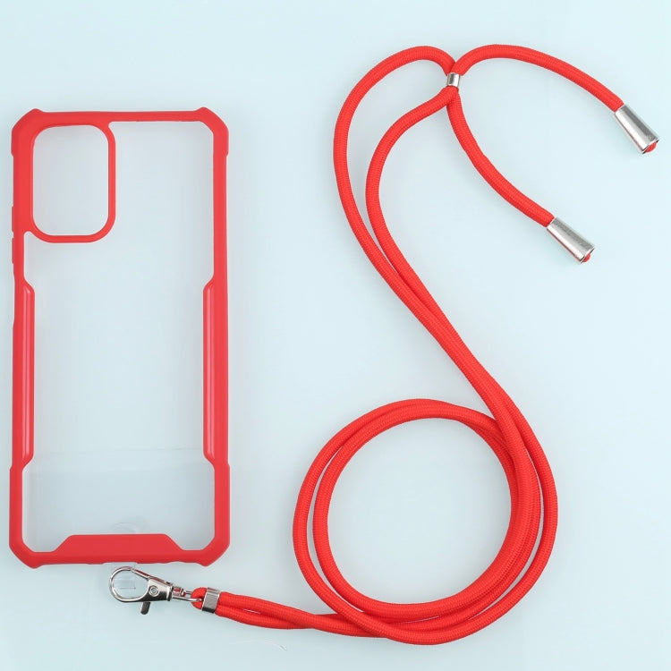 For Xiaomi Redmi Note 10 4G/10S Acrylic + Color TPU Shockproof Case with Neck Lanyard