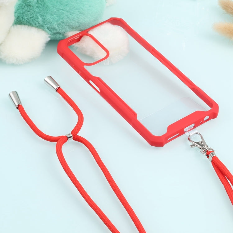 For Xiaomi Redmi Note 10 4G/10S Acrylic + Color TPU Shockproof Case with Neck Lanyard