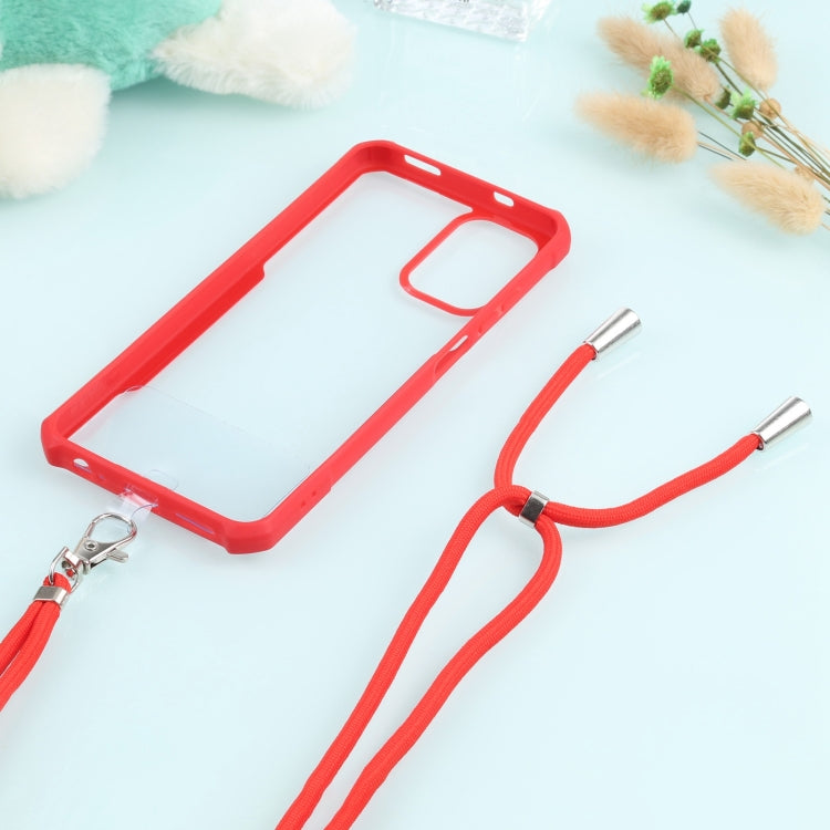 For Xiaomi Redmi Note 10 4G/10S Acrylic + Color TPU Shockproof Case with Neck Lanyard