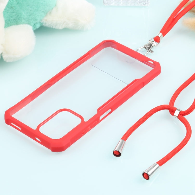 For Xiaomi Redmi Note 10 4G/10S Acrylic + Color TPU Shockproof Case with Neck Lanyard