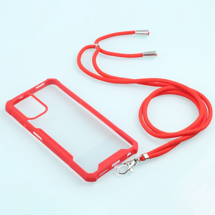 For Xiaomi Redmi Note 10 4G/10S Acrylic + Color TPU Shockproof Case with Neck Lanyard