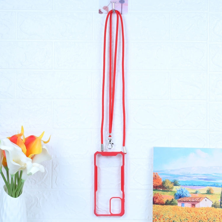 For Xiaomi Redmi Note 10 4G/10S Acrylic + Color TPU Shockproof Case with Neck Lanyard