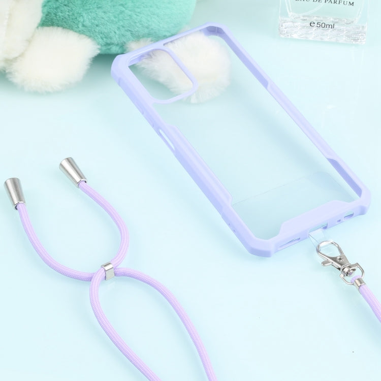 For Xiaomi Redmi Note 10 4G/10S Acrylic + Color TPU Shockproof Case with Neck Lanyard