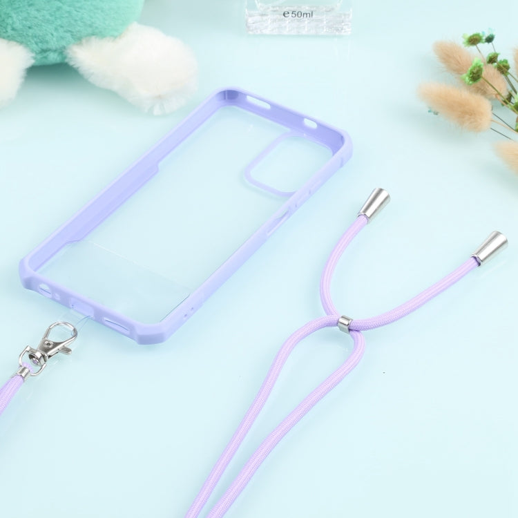 For Xiaomi Redmi Note 10 4G/10S Acrylic + Color TPU Shockproof Case with Neck Lanyard