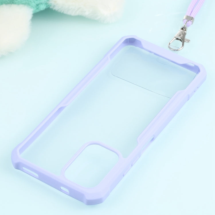For Xiaomi Redmi Note 10 4G/10S Acrylic + Color TPU Shockproof Case with Neck Lanyard