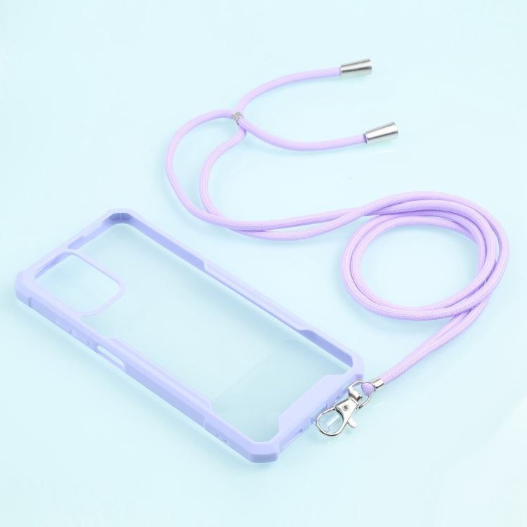 For Xiaomi Redmi Note 10 4G/10S Acrylic + Color TPU Shockproof Case with Neck Lanyard