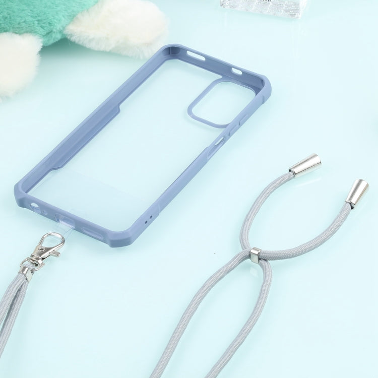 For Xiaomi Redmi Note 10 4G/10S Acrylic + Color TPU Shockproof Case with Neck Lanyard
