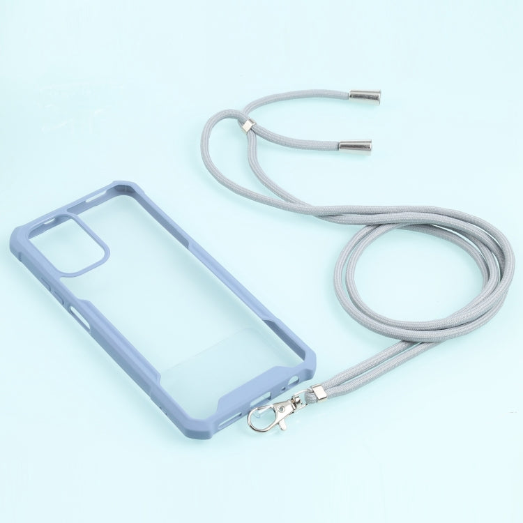 For Xiaomi Redmi Note 10 4G/10S Acrylic + Color TPU Shockproof Case with Neck Lanyard