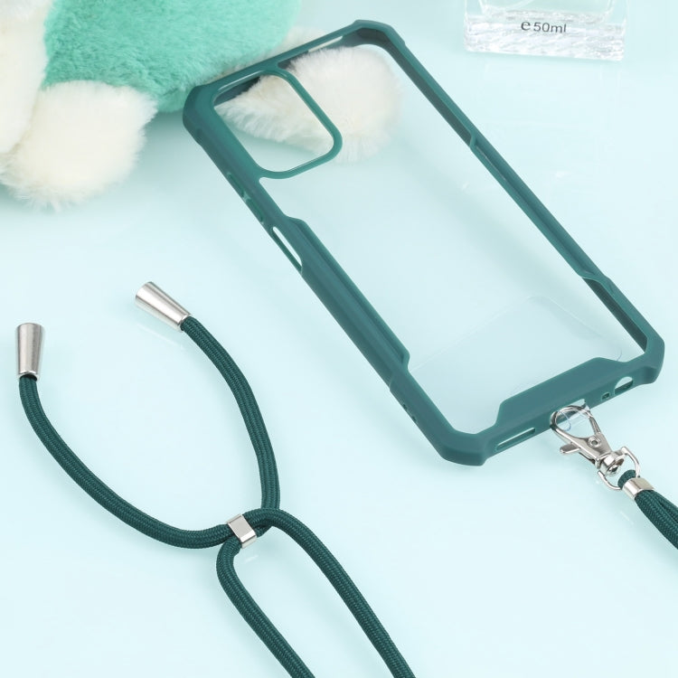 For Xiaomi Redmi Note 10 4G/10S Acrylic + Color TPU Shockproof Case with Neck Lanyard