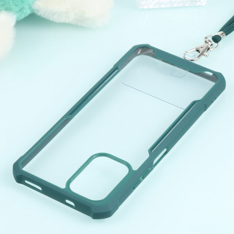 For Xiaomi Redmi Note 10 4G/10S Acrylic + Color TPU Shockproof Case with Neck Lanyard