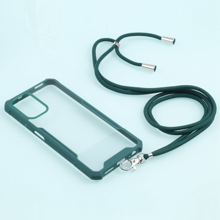 For Xiaomi Redmi Note 10 4G/10S Acrylic + Color TPU Shockproof Case with Neck Lanyard