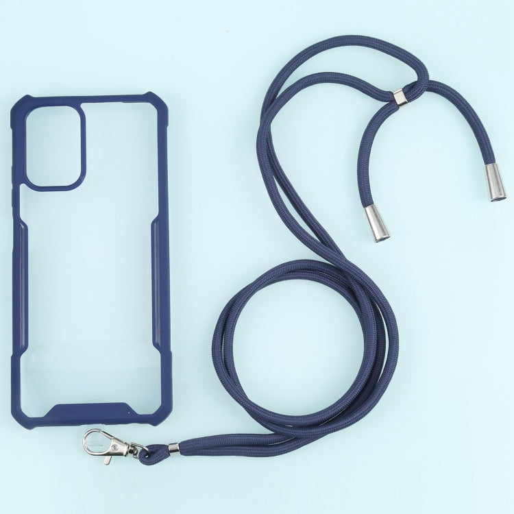 For Xiaomi Redmi Note 10 4G/10S Acrylic + Color TPU Shockproof Case with Neck Lanyard