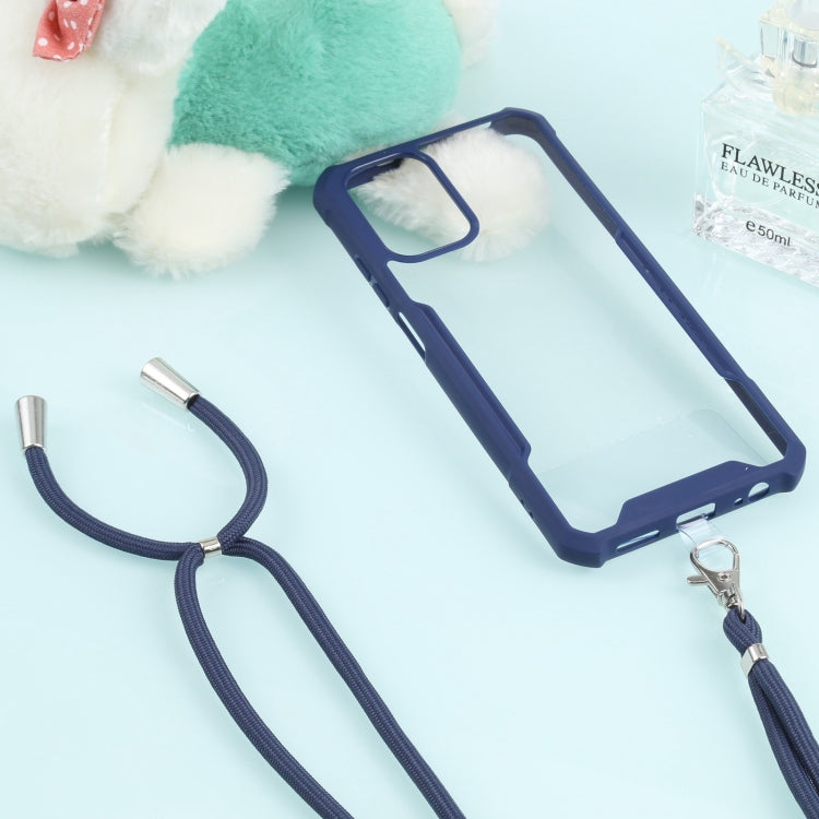For Xiaomi Redmi Note 10 4G/10S Acrylic + Color TPU Shockproof Case with Neck Lanyard
