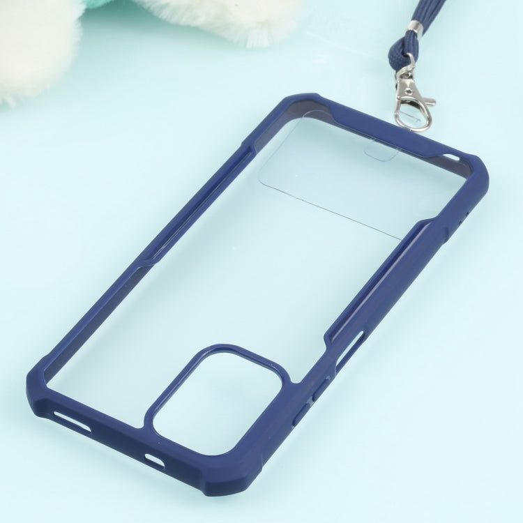 For Xiaomi Redmi Note 10 4G/10S Acrylic + Color TPU Shockproof Case with Neck Lanyard