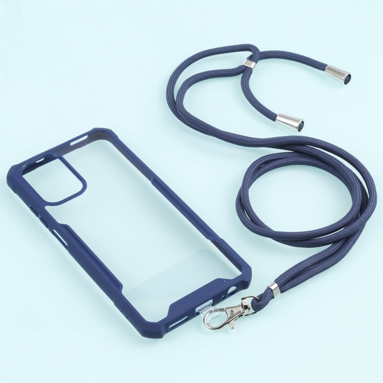 For Xiaomi Redmi Note 10 4G/10S Acrylic + Color TPU Shockproof Case with Neck Lanyard