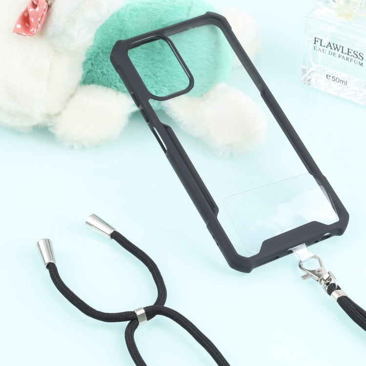 For Xiaomi Redmi Note 10 4G/10S Acrylic + Color TPU Shockproof Case with Neck Lanyard