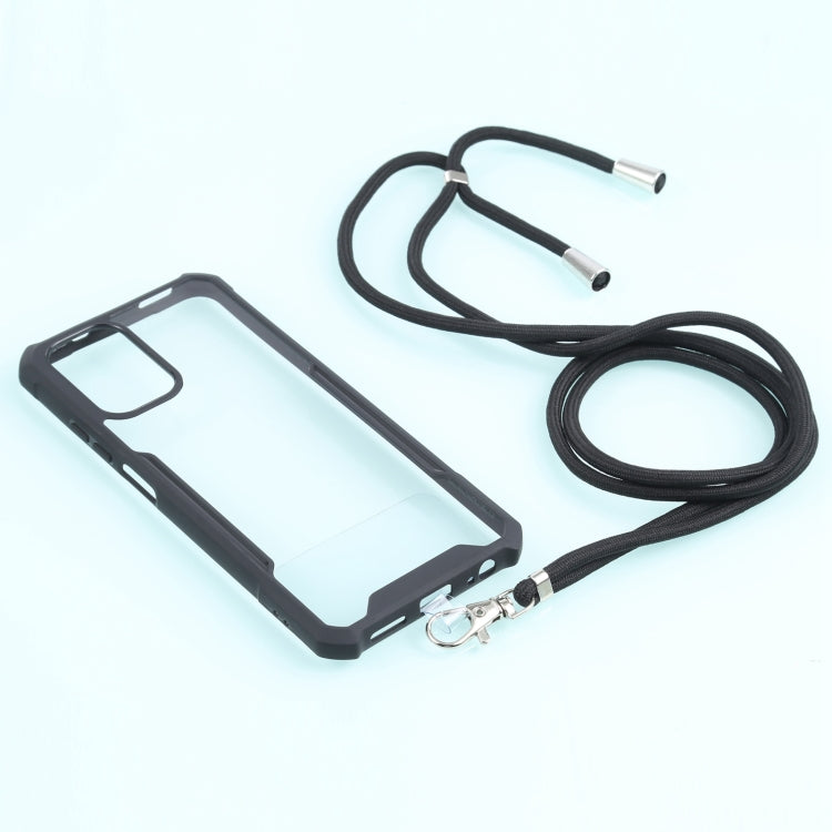 For Xiaomi Redmi Note 10 4G/10S Acrylic + Color TPU Shockproof Case with Neck Lanyard