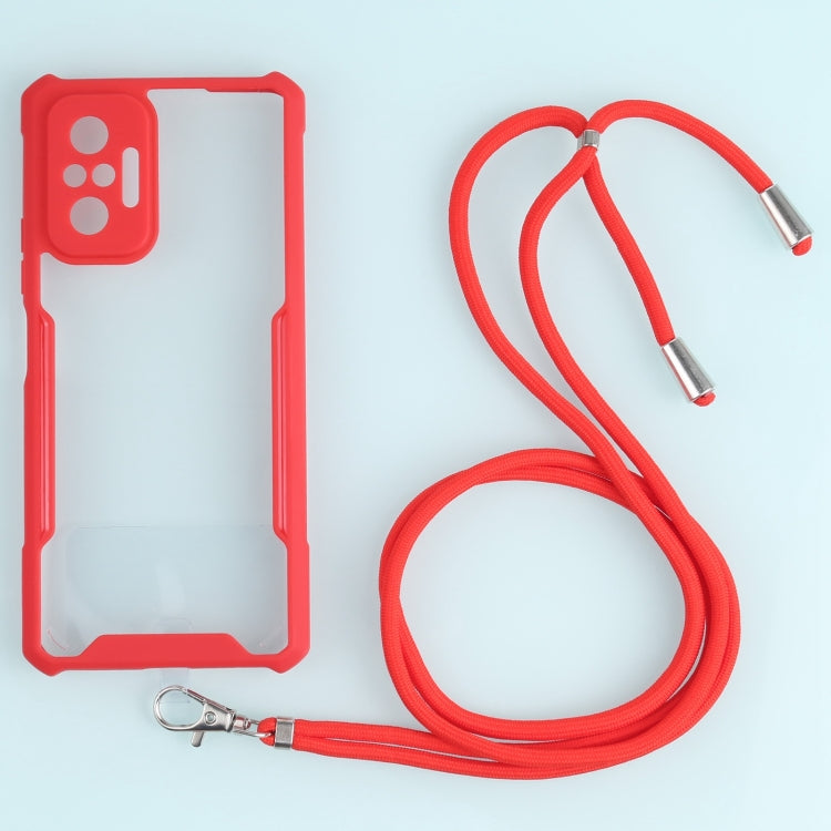 For Xiaomi Redmi Note 10 Pro Max Acrylic + Color TPU Shockproof Case with Neck Lanyard