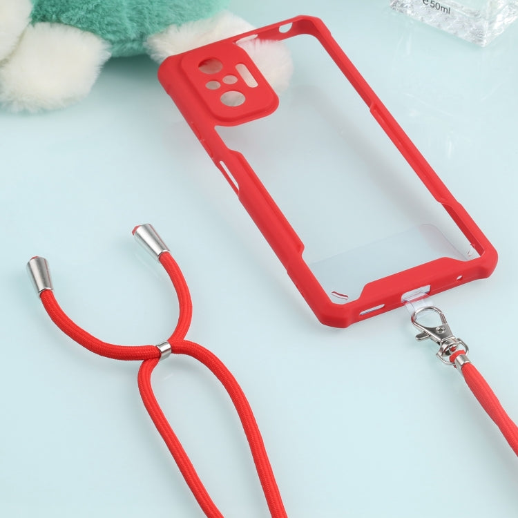 For Xiaomi Redmi Note 10 Pro Max Acrylic + Color TPU Shockproof Case with Neck Lanyard