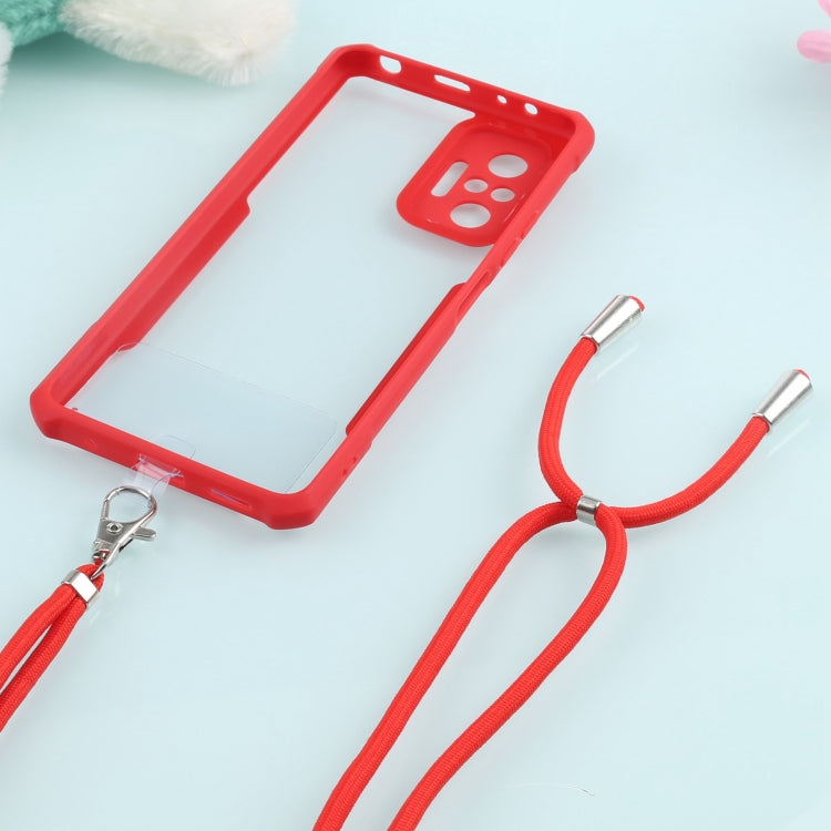 For Xiaomi Redmi Note 10 Pro Max Acrylic + Color TPU Shockproof Case with Neck Lanyard